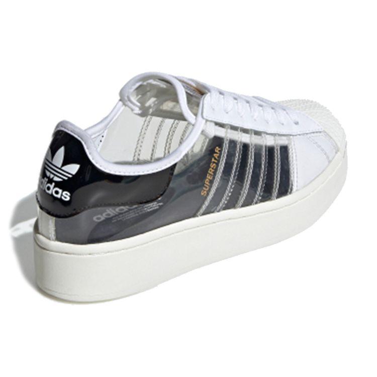 Adidas Originals Superstar Series Bold Transparent Thick Sole Low Top Skate Shoes Women Sneakers Ivory-White FV3361