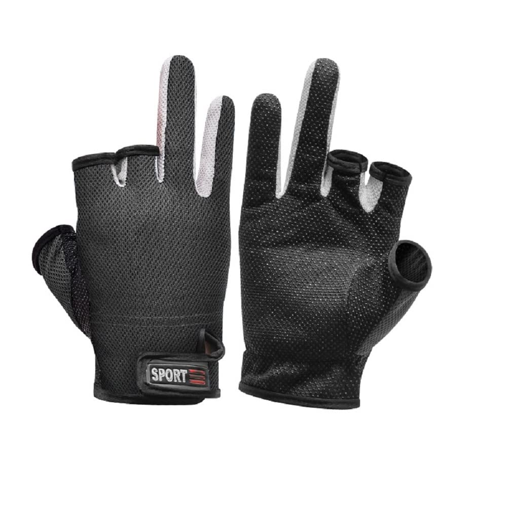 

Fishing Fishing Sun Cold 1 Pair Gloves, Triple-Piece Gloves, Protection, Breathable, Non-Slip, Moisture-Wicking, Weather, Work, Unisex, Spring/Summer, чёрный