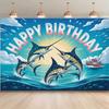 2D Marlin Fishing Birthday Backdrop Ocean Themed Photography Background