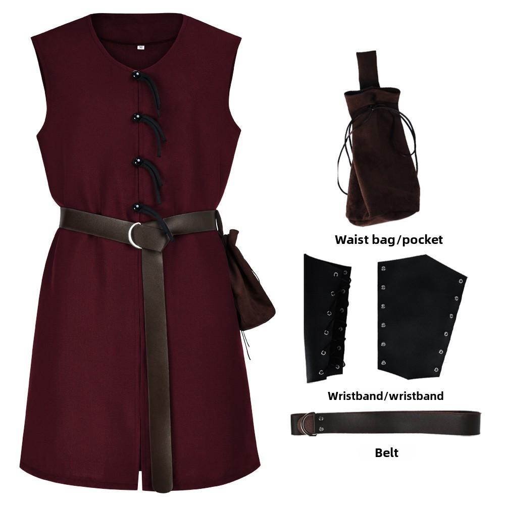 Halloween Vintage Pirate Vest With Renaissance Design For Cosplay Parties
