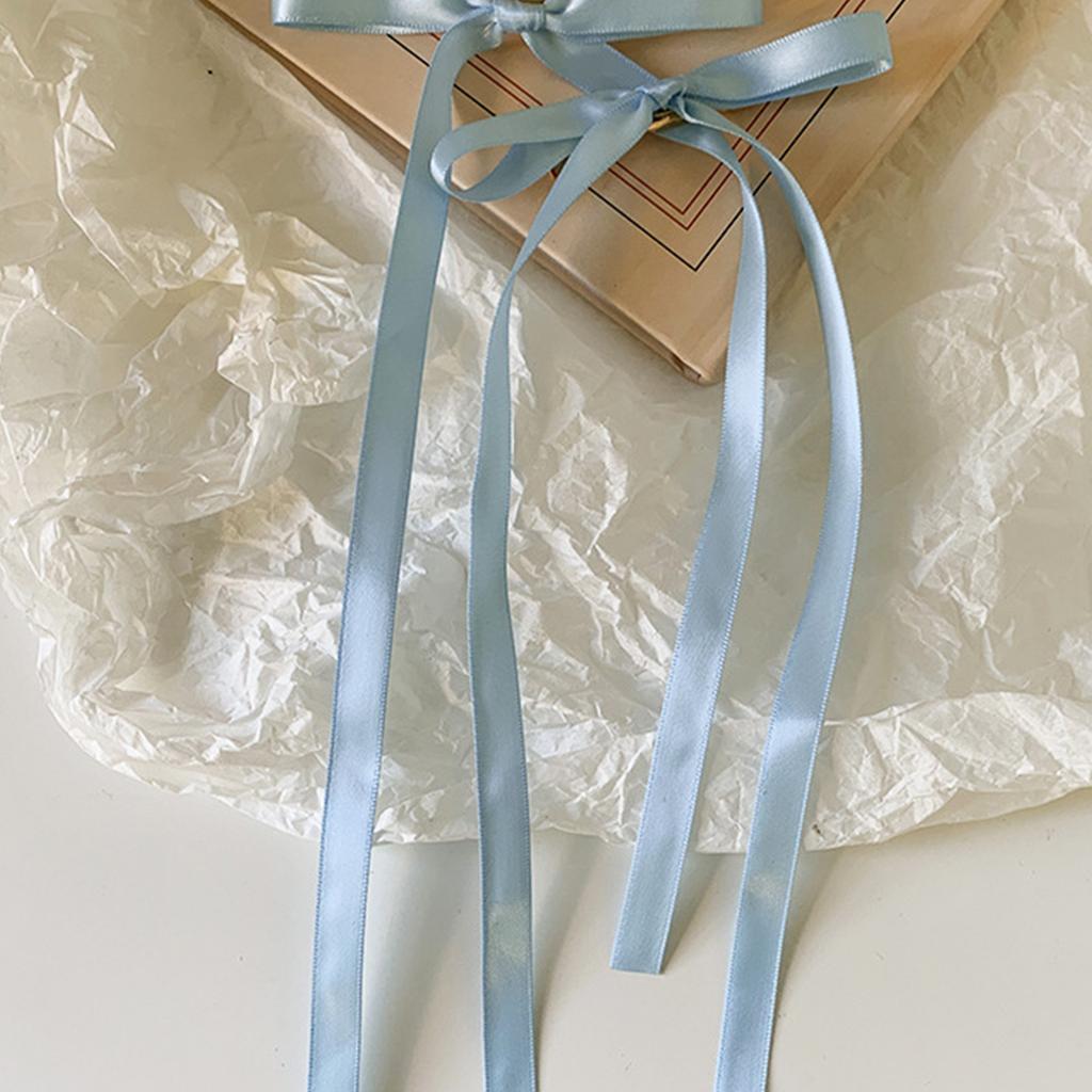 2 Pcs Ribbon Bow Elegant Y2K Style Side Clip Bow Hair Clip Sweet Girls Fairy Bow Style Long Bowknot Balletcore