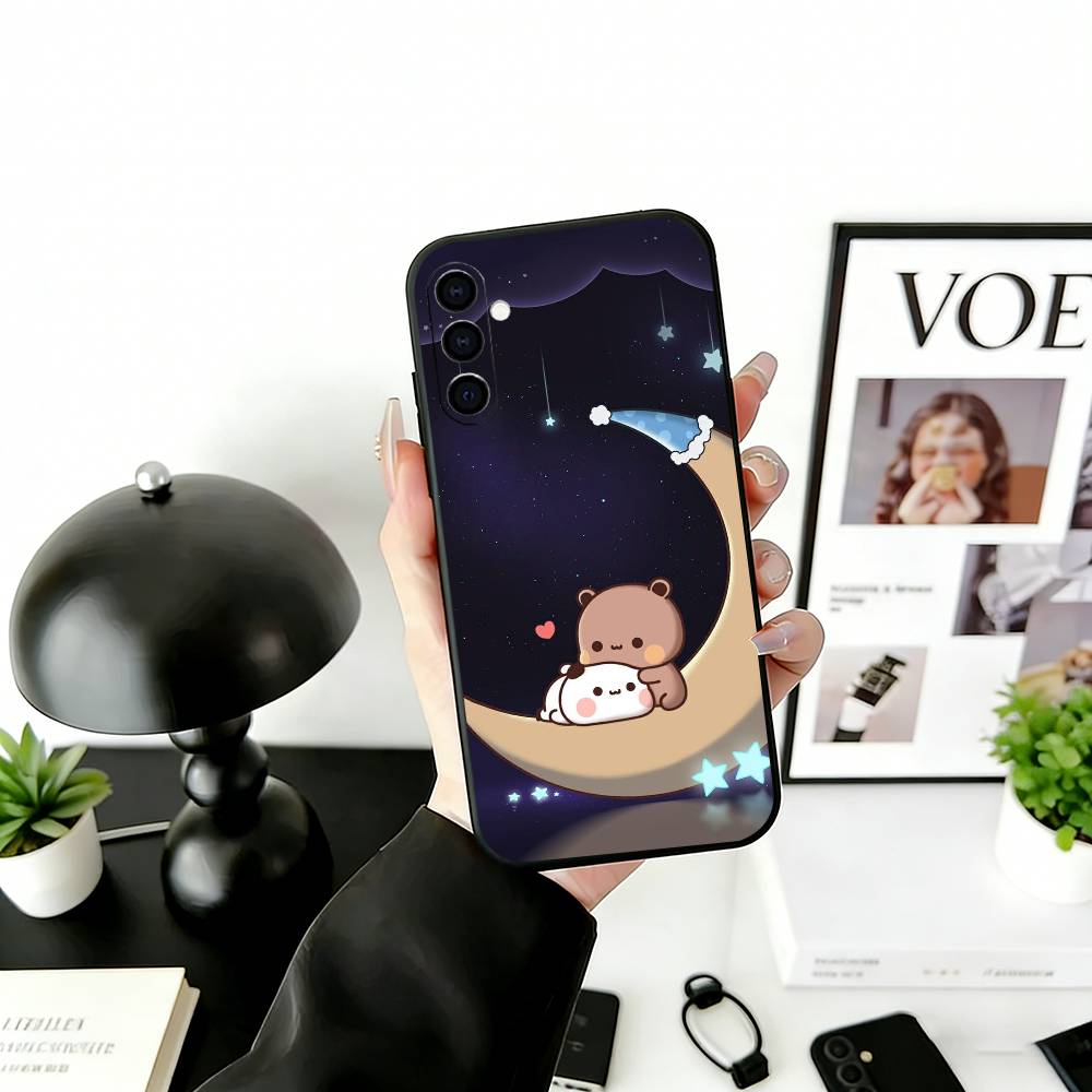 Sweet YiEr & BuBu Phone Case For Samsung Galaxy A73,A72,A71,A70,A53,A52,A51,Others Soft Black Cover