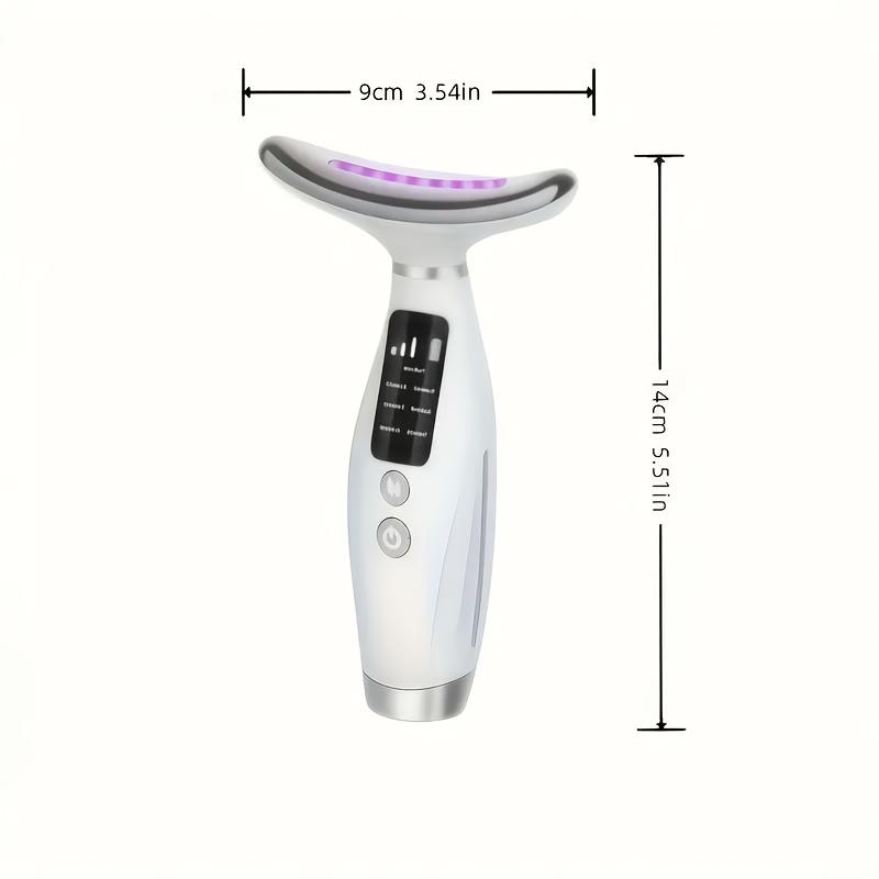 

7-Color LED Facial Massager - 4-in-1 USB Rechargeable Light, Ergonomic Design for Face and Neck, with Color Changing Mode, Brown Light білий