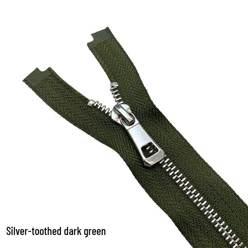 No. 5 Metal Open-End Self-Locking Zipper for Clothing, Leather Goods, Bags, and Jackets.