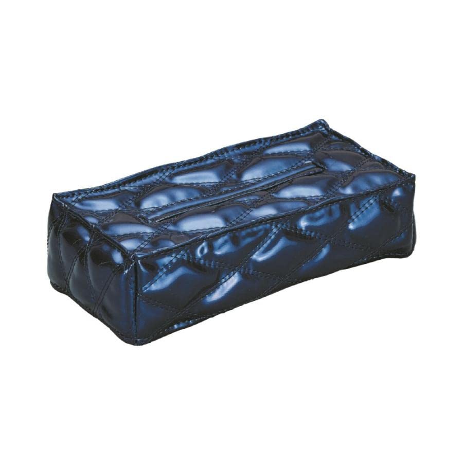 Jet Inoue Fluffy Tissue Case with Double Navy 594908 Stitching, Square, Blue,