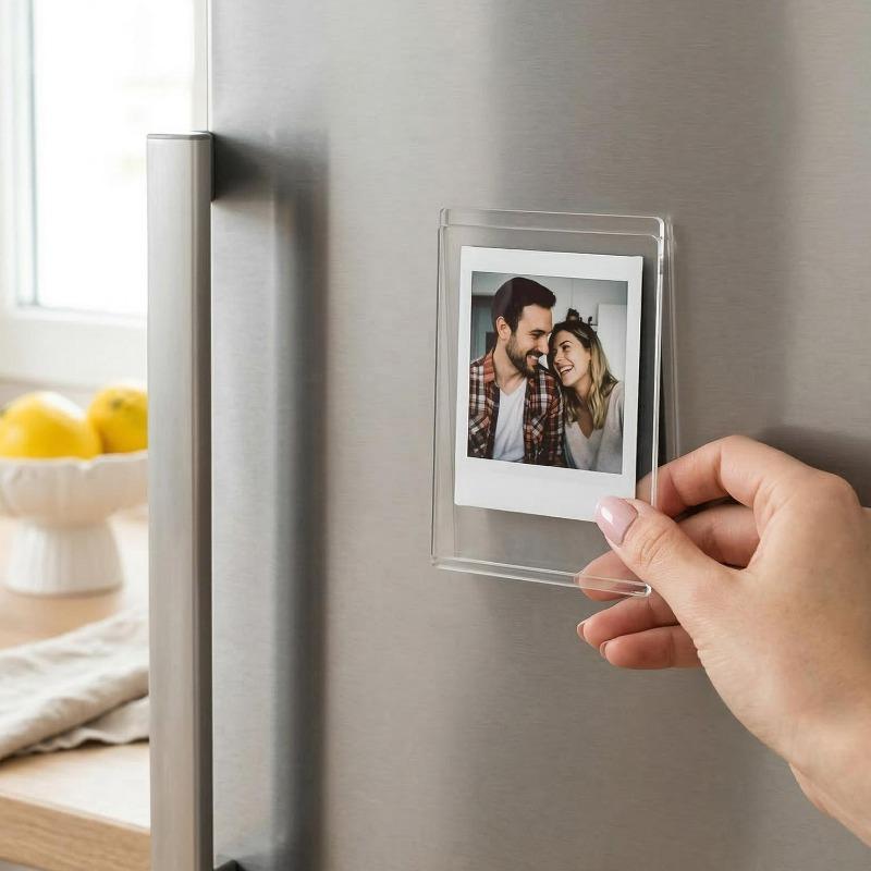 5/1Pcs Magnetic Card Holder Transparent Magnetic Photo Frame Photo Protective Sleeves Home Refrigerator Decoration Supplies
