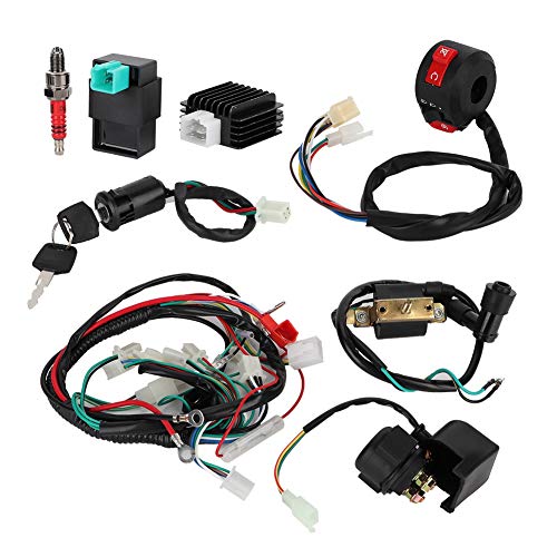 ATV Harness - Qiilu Wiring Harness, Wiring Harness Solenoid Coil Rectifier CDI Kit Fits 50 70 110 125 ATV Quad Bikes