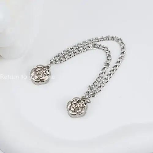 Multi-Function Magnetic Clothing Clip with Chain Metal Buttons Clip Clothes Scarf Trouser Legs Cuff Fixing Magnet Pin
