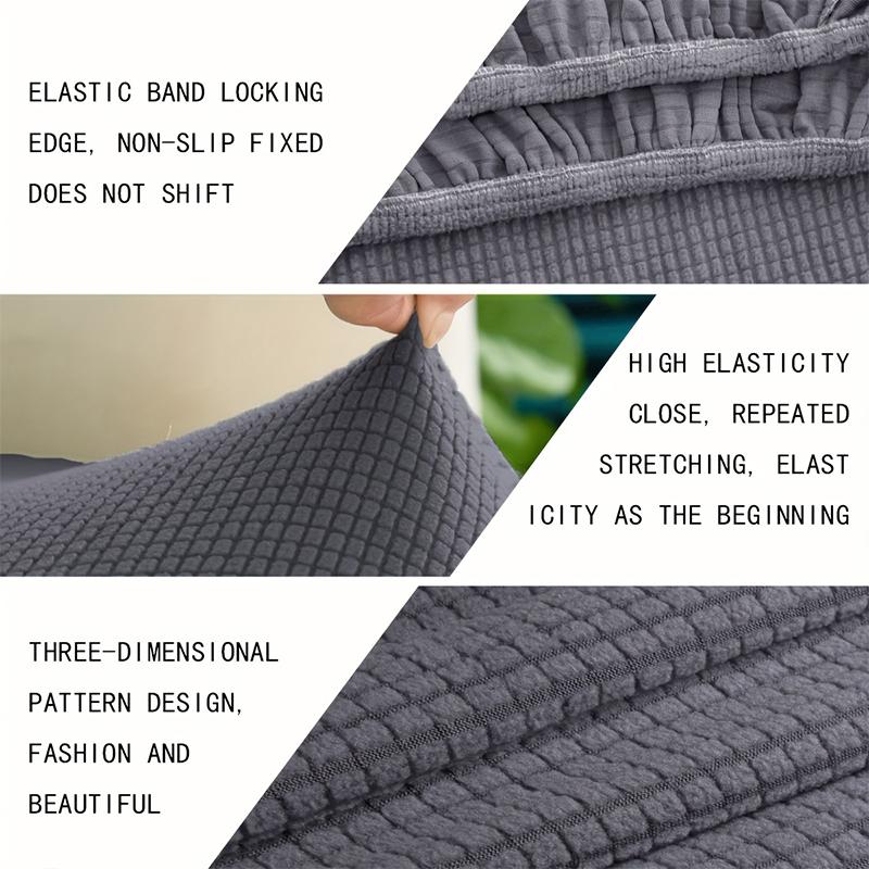 1 buc Husă elastică durabilă pentru otoman, moale, pătrată, cu elastic, rezistentă la șifonare, din catifea, ușor de instalat, lavabilă