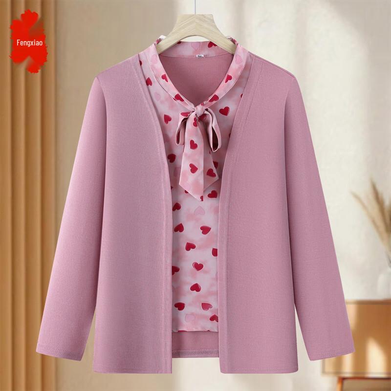 Elegant V-Neck Knitted Top for Mid-Aged Women 3XL