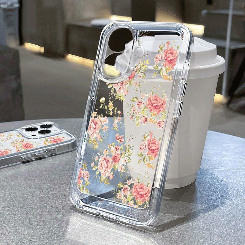 

Для iPhone 16 Pro 15 14 Plus 13 12 Mini 11 Pro Max Xs Xr 8 7 ударопрочный цветной цветочный узор силиконовый мягкий тонкий прозрачный защитный чехол для объектива iPhone 16
