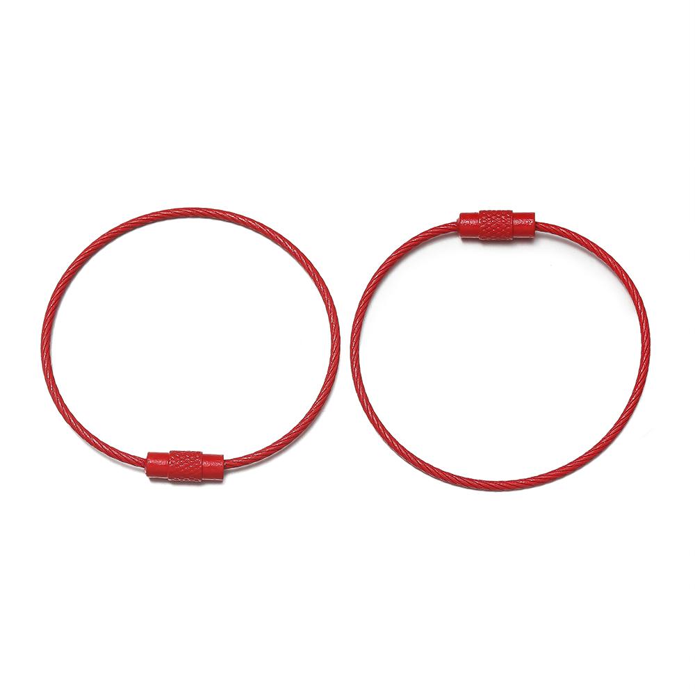10pcs/Lot Colorful Iron Wire Keychain Cable Loop Screw Lock Rope Key Holder Keyring Key Chain Rings for Jewelry Making Supplies