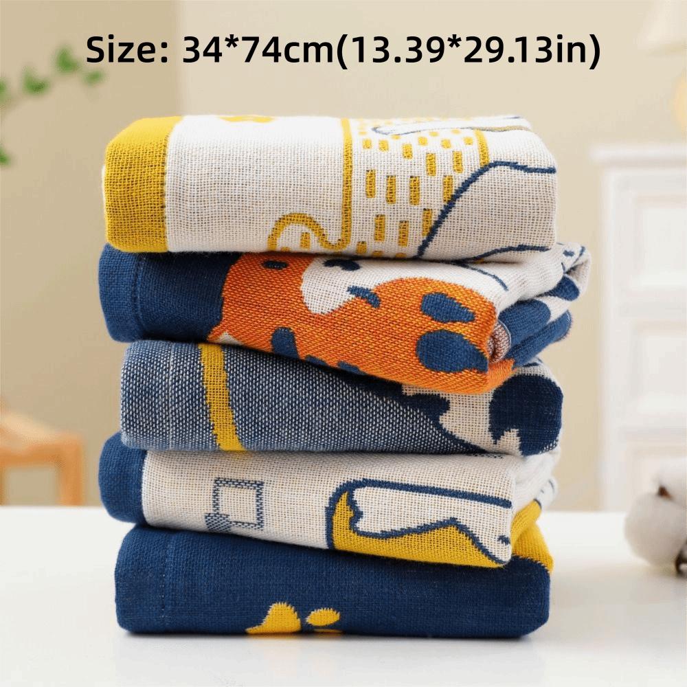 34x74cm Face Towels Cartoon Cat Bath Towel Cute Pure Cotton Dish Cloth for Kids Children