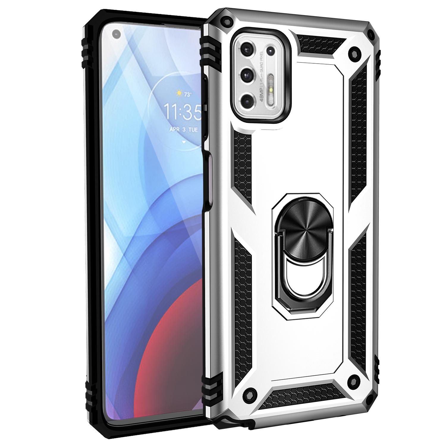 

Протиударний чохол для Motorola Moto G Stylus 2021 Чохол Moto G Stylus Finger Ring Holder Phone Case For Moto G Stylus XT2115 Funda Moto G Stylus 2021 срібний