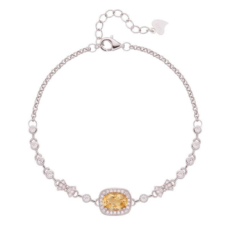 Natural Gemstone Bracelet Women With Citrine Amethyst Garnet Topaz Olivine Sweet Style Crystal Jewelry