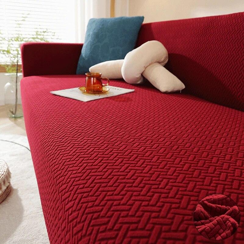 Jacquard Elastic Sofa Covers Geometric ArmChair Knitted Sofa Couch Slipcovers Chair Protector For Living Room L Shaped