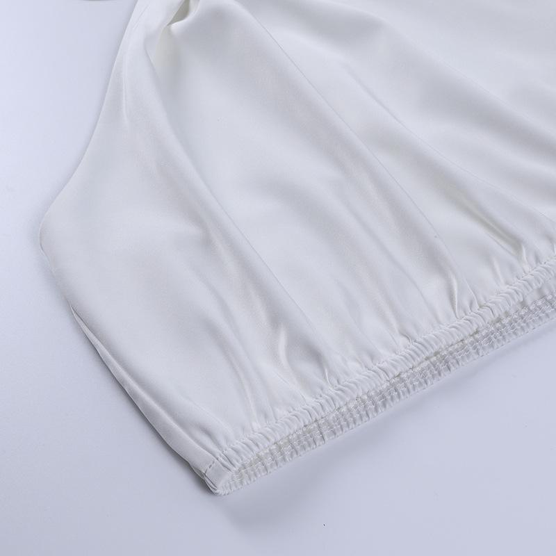 Damen Sommer Hängender Hals Neckholder Rückenfreies Metallkette Kurzes Top