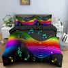 Musical Note Bedding Set 3pcs Music Theme Quilt Cover King/Queen Size Fashionable Psychedelic Soft Duvet Cover With Pillowcase