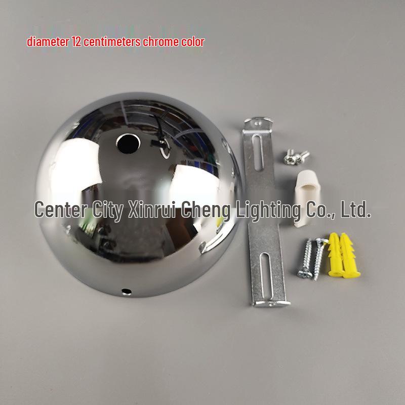 Hemispherical Black and White Pendant Light Base with Arc-Shaped Ceiling Plate