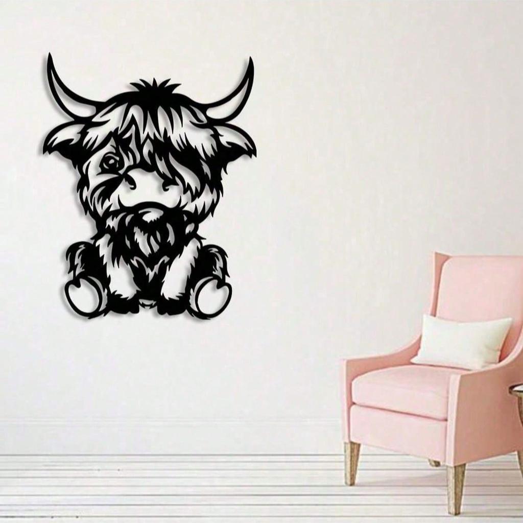 Metal Cow Wall Art, Animal Sculpture, Home Office Living Room Bedroom Decor, Thanksgiving Mother Day Father Day Halloween Christmas New Year Gift