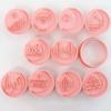 10Pcs Round Castle Moon Pattern Cookie Cutters Set Cartoon Pressable Biscuits Mold Plastic Cookie Stamps Baking Tool