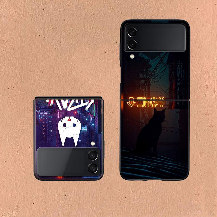 Game S-Stray Cat Phone Case For Samsung Z Flip 6 7 5G Galaxy Z Flip 5 4 3 5G Cases Shockproof Hard Cover TPU