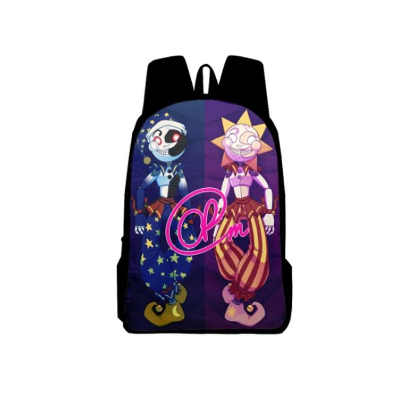 Zaino Sundrop Moondrop di Five Nights At Freddy's Per Studenti Con Materiale Resistente