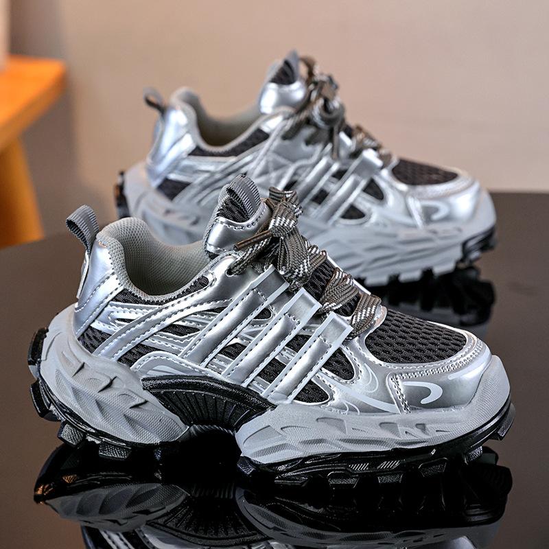 

Children s sneakers mesh breathable girls catwalk dad shoes medium and light boys running shoes 26