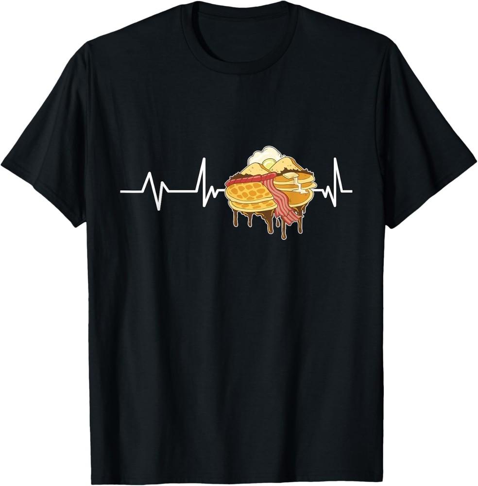 

Pancake Egg Bacon Sausage Heartbeat Breakfast Gift Breakfast Gift Unisex T-Shirt L