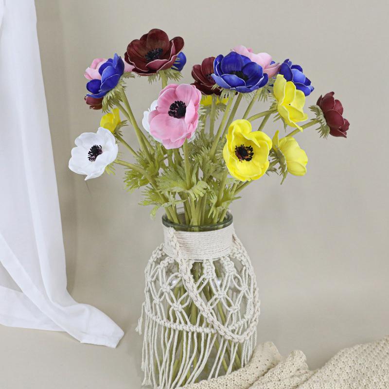 Pu Simulation Poppy Flower Bride Wedding Photography Decoration Hand-Feel Silk Flower Living Room Artificial Flower