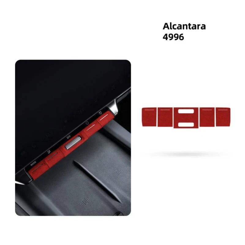 For Zeekr 7X 2024 2025 Car Center Console Screen Button Suede Protective Sticker Alcantara Interior Accessories