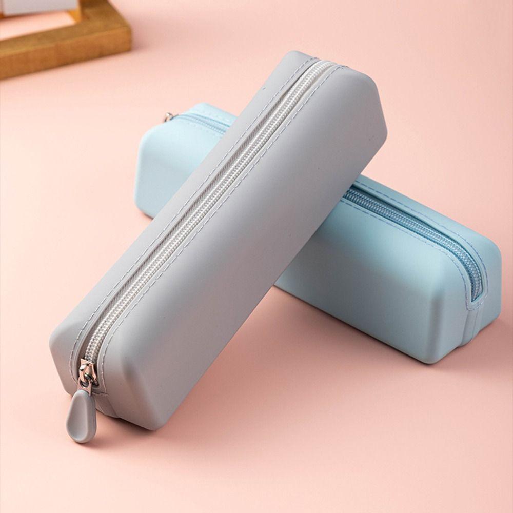 Large Capacity Pen Bag with Zipper Cosmetics Storage Bag Portable Pencil Case  Stationery