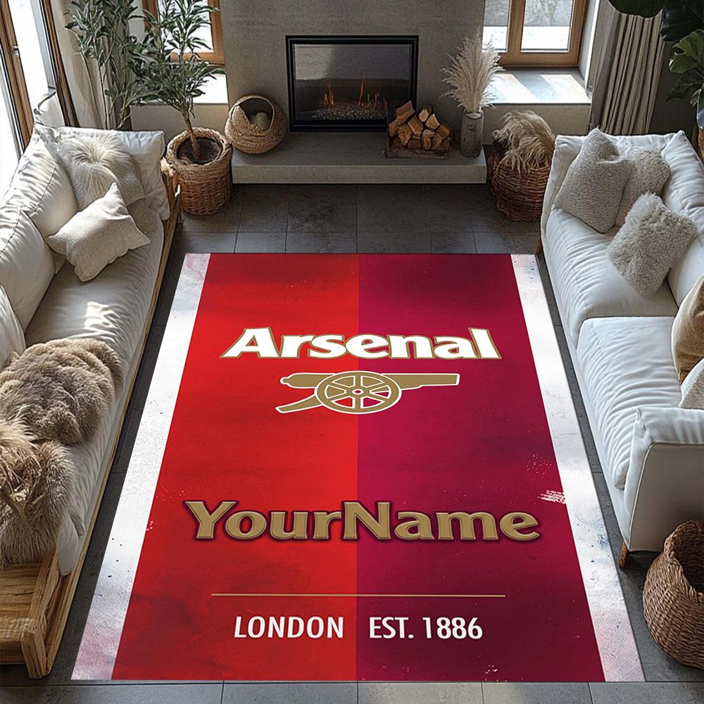 Arsenal Personalized Name Floor Mat Perfect for Hallway Kitchen Outdoor Foyer Antislip Carpet Decorate Offices Perfect Gift for Women/Men