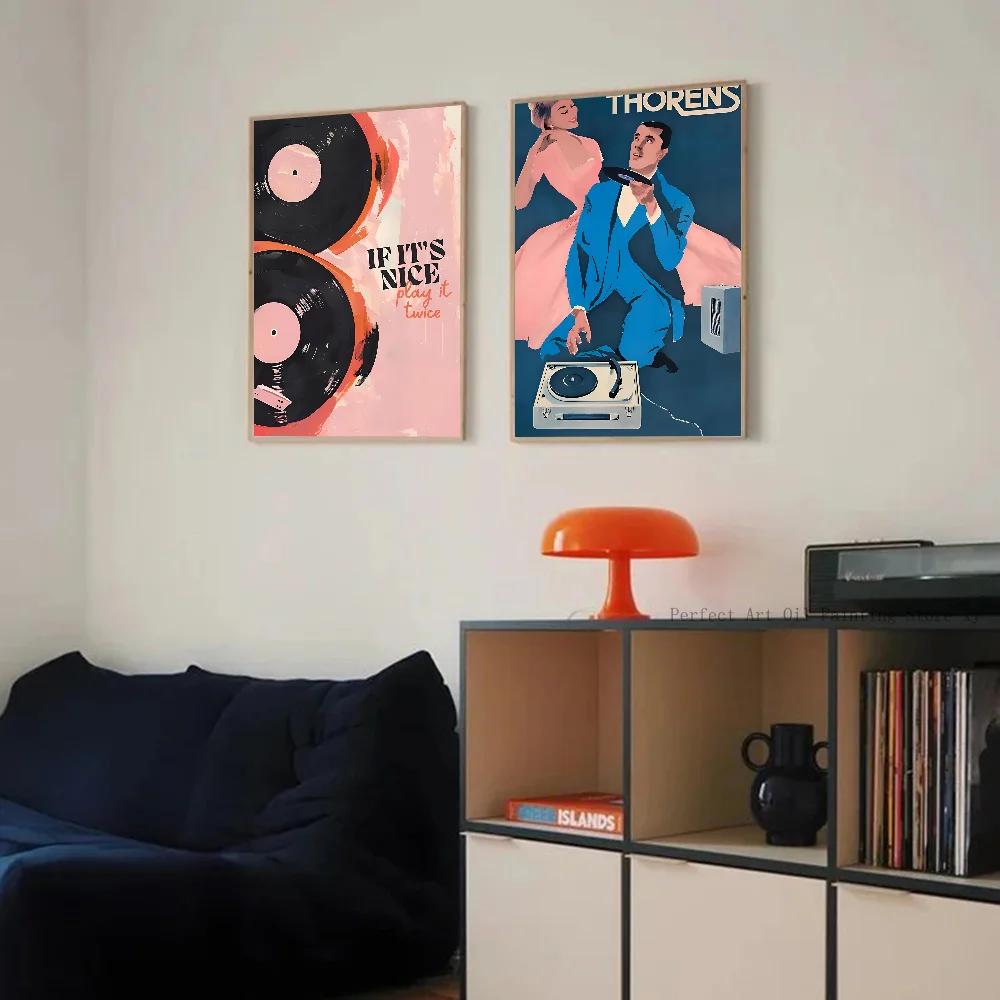 1PC Abstract Jazz Music Festival Record Player Symbol Art Poster Paper Print Home Living Room Bedroom Entrance Bar Restaurant