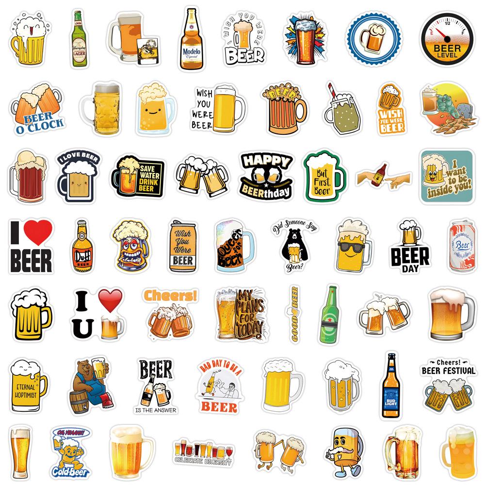 110 Nové Pivo Pivo Doodle Nálepky Skúter Kufor Hrnček na vodu Kreslené nálepky