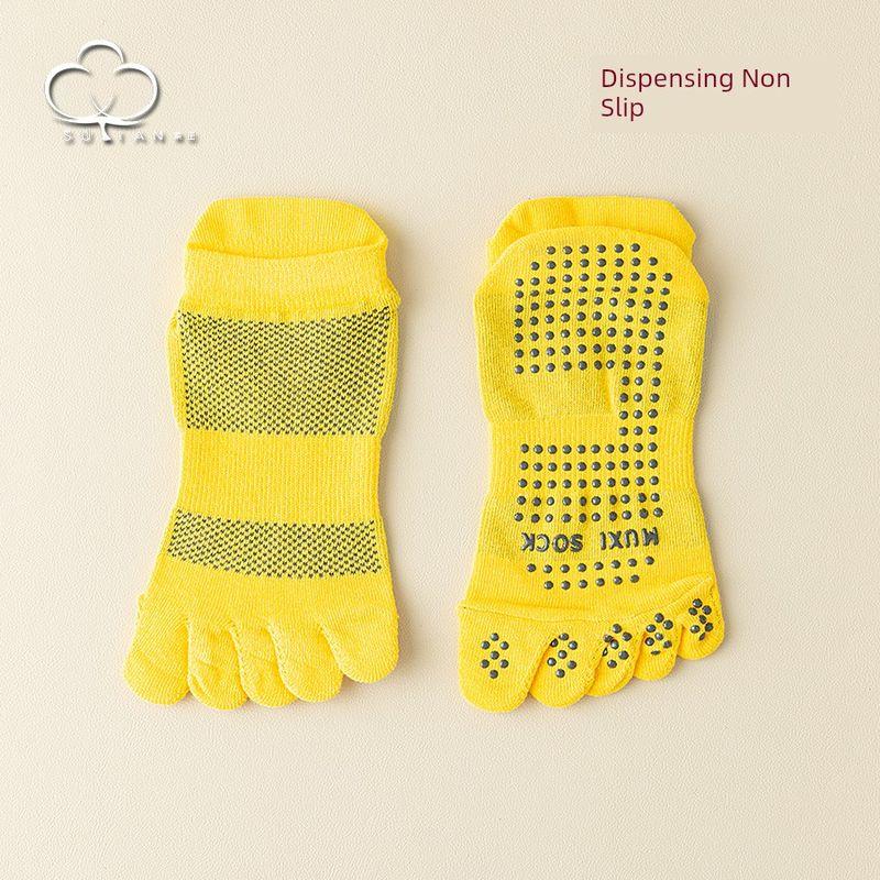 

Весенне-летние носки с пятью пальцами, мужские короткие силиконовые нескользящие носки для пальцев, сетчатые дезодорирующие носки из чистого хлопка для йоги, пилатеса, спортивные носки Yellow pair