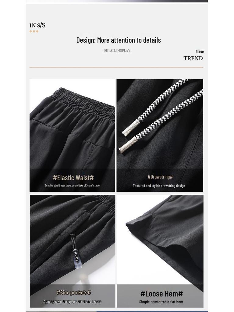 Men's Quick-Dry Ice Silk Casual Shorts - Versatile Summer Fashion for All Ages