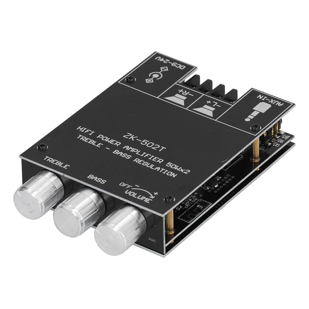 Power Amplifier Board Module Bluetooth Stereo Dual Channel AMP with Treble Bass Control ZK‑502T