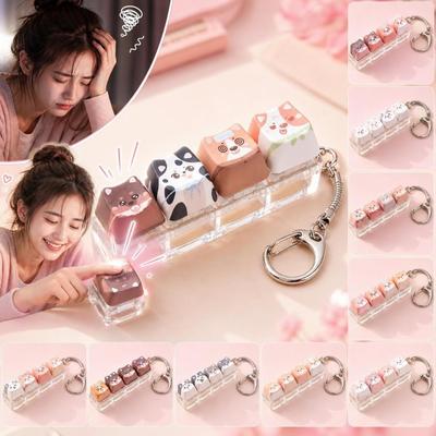 Keyboard Stress Relief Clicker Mechanical Creative Dog Keychain  Children Adults
