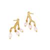 High-End European & American 18K Gold Stainless Steel Stud Earrings - Fashionable, Versatile, and Colorfast Niche Jewelry