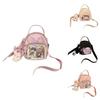 Animal Ears Square Itabag Shoulder Bag With Zipper Closure And Inner Card Pocket For Daily Use