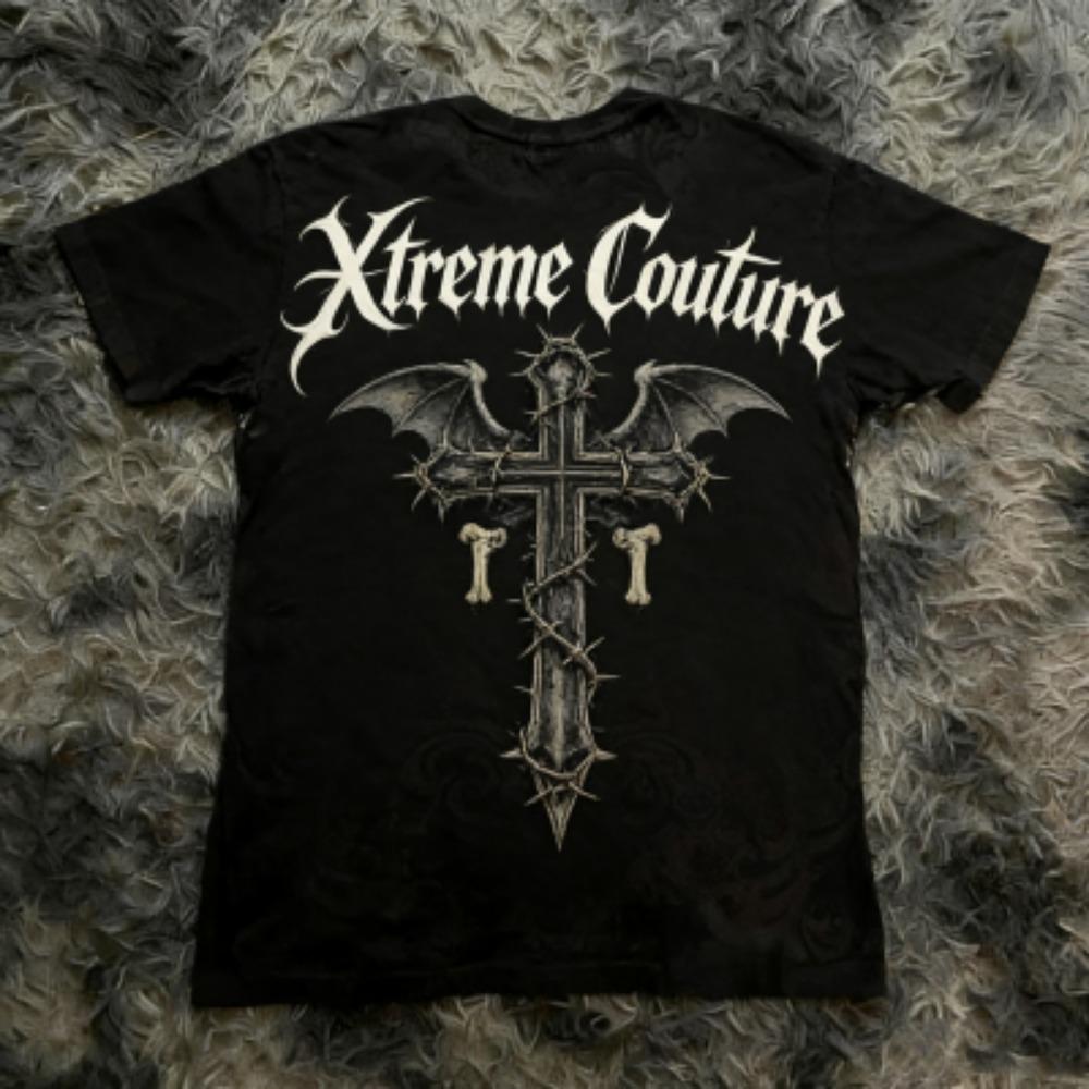 Fashion Summer Kids T-shirt Vintage Gothic Cross Wing Print Tees Round Neck T-shirt Outdoor Street Style Top Casual Boy and Girl's Clothing