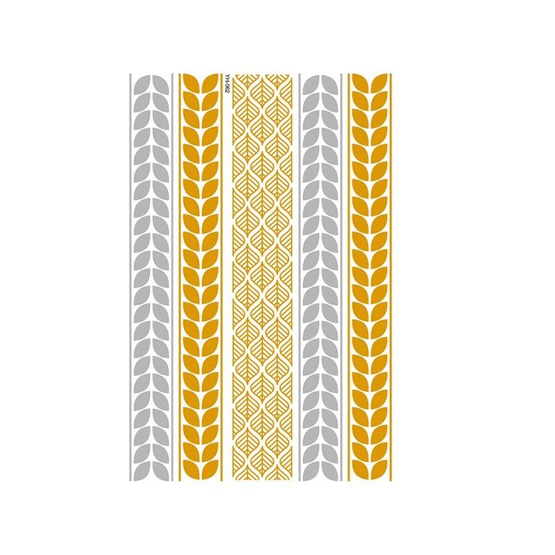 Yh Retro Large Bronzing Tattoo Sticker Waterproof Tattoo Sticker Amazon Set Hot Silver Color Printing Sticker