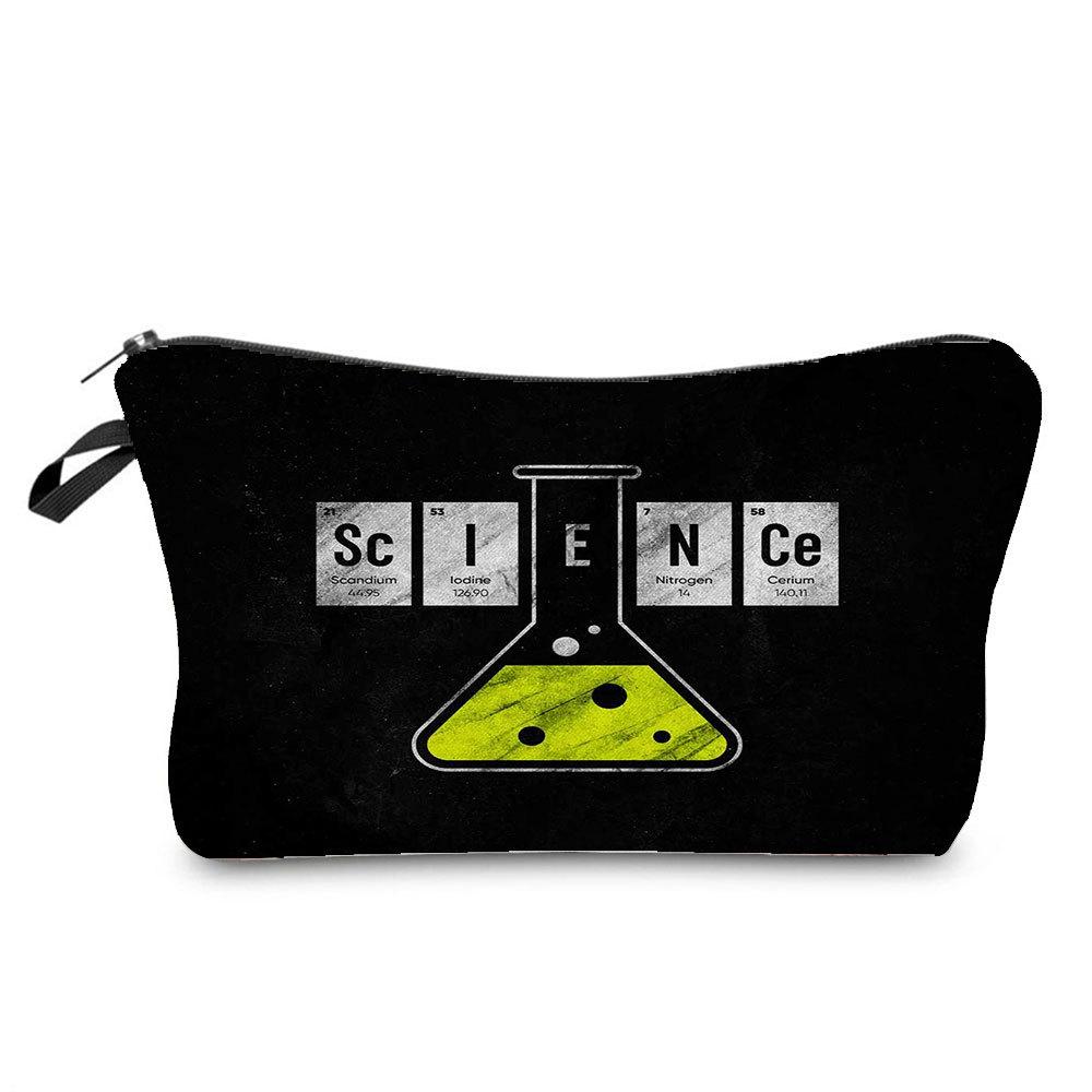 Women Chemical Physics Formulas Print Cosmetic Bag Toiletries Organize Travel Storage Case 6768