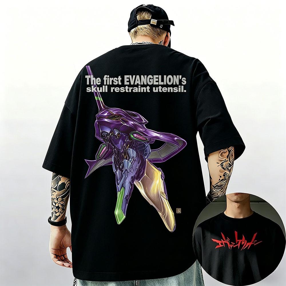 Neon Genesis Evangelion Ayanami Rei Asuka Classic Style Short Sleeve Tshirt Unisex Unisex 2026 Summer ParentChild Cotton Tee Tops