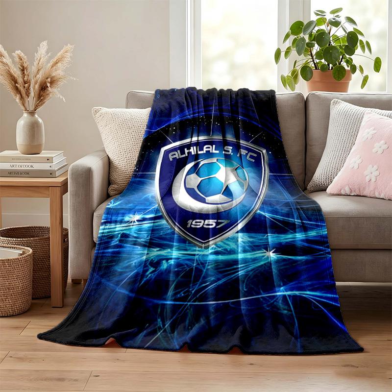 Al Hilal Riyadh Blanket Flannel Blanket Soft Cozy Plush Throw for Sofa Bed Lightweight Home Decor