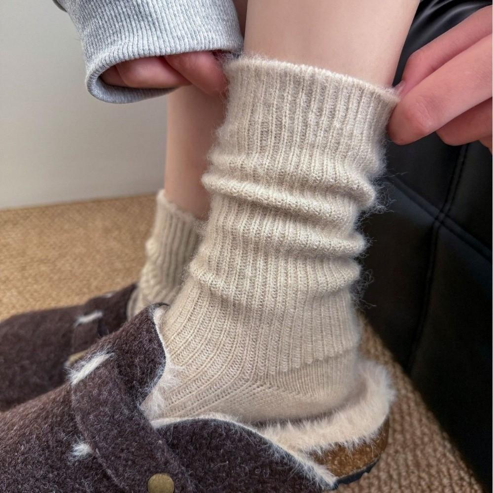 Autumn Winter Cashmere Socks Thicken Knitted Crew Socks New Floor Sleeping Socks