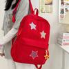 Schoolbag small schoolbag for women, Korean style INS corduroy star pattern, high school student small backpack, large capacity student backpack