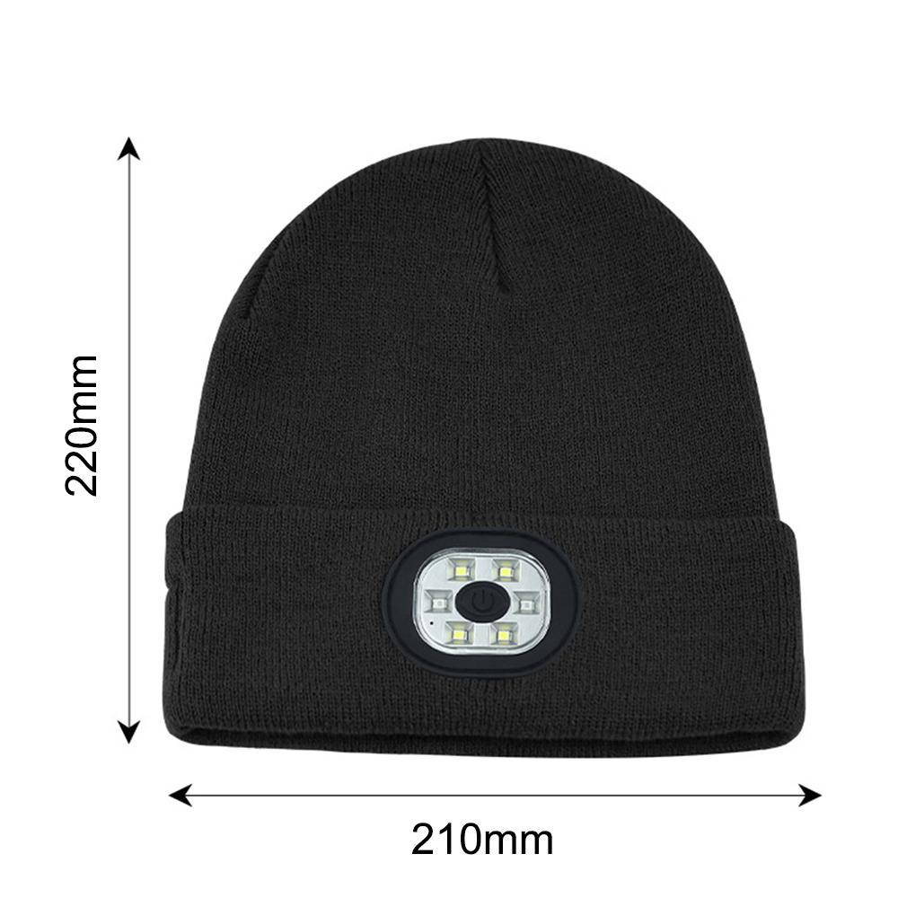 Can be equipped with Wireless Bluetooth music knitted hat new outdoorledlighting rechargeable detachable luminous sleeve cap