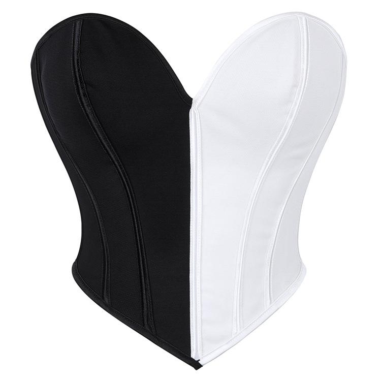 Top Corto Sexy Negro Mate Sin Tirantes para Mujer